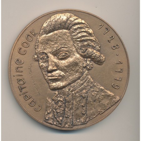 Médaille - Capitaine Cook - H.Guastalla - bronze - 72mm - TTB+