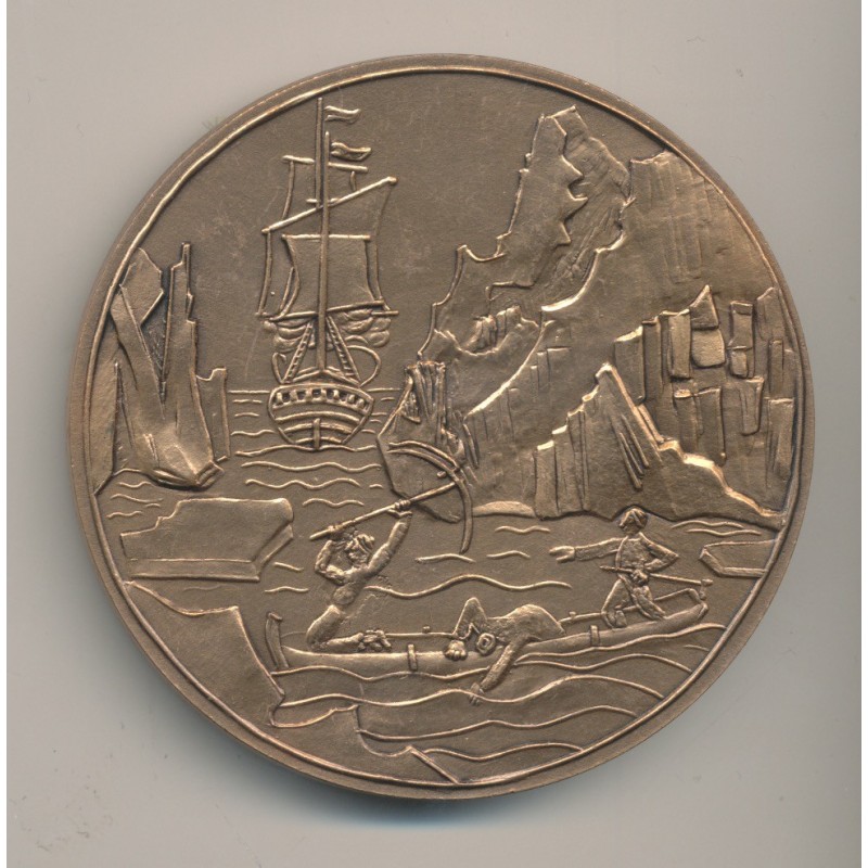 Médaille - Capitaine Cook - H.Guastalla - bronze - 72mm - TTB+