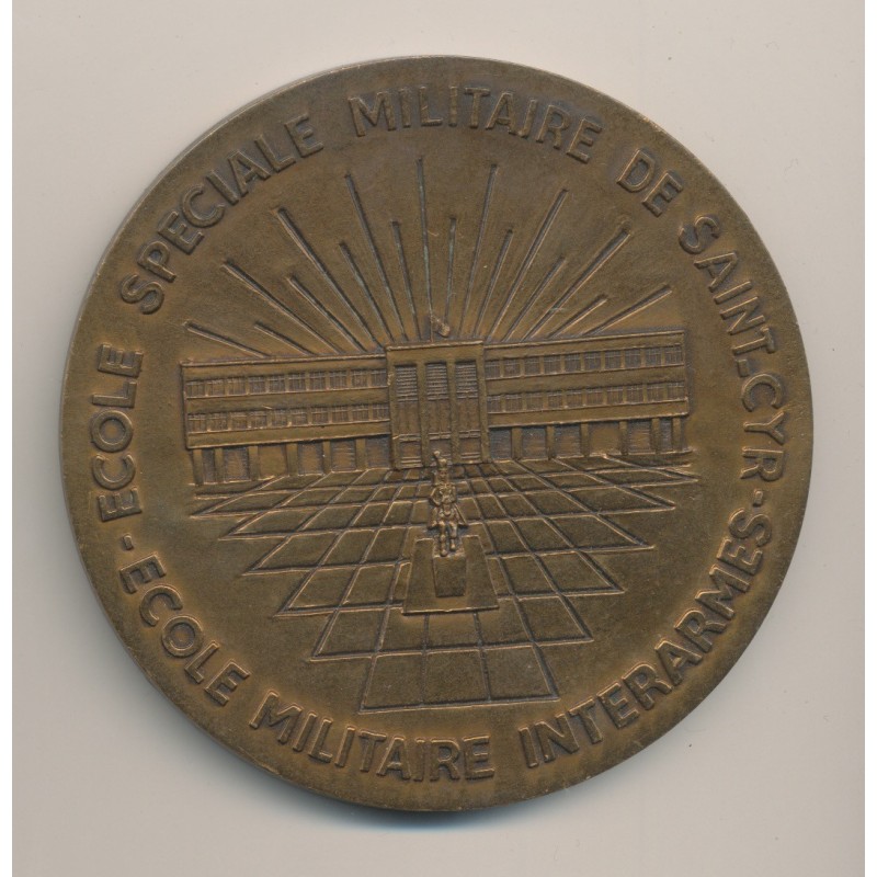 Médaille - Napoléon à cheval - École militaire St Cyr - bronze - 80mm - TTB+