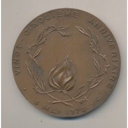 Médaille - 25e anniversaire Victoire 8 mai 1945 - bronze - 69mm - TTB 2