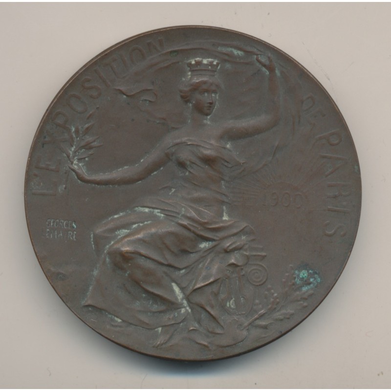 Médaille - Exposition Paris 1900 - Georges lemaire - bronze - 54mm - TTB