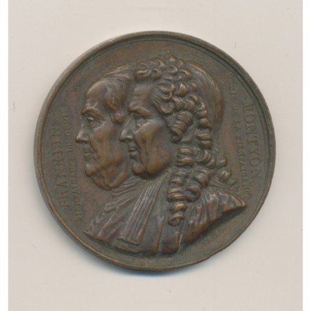 Médaille - Franklin et Montyon - 1833 - Barre - bronze - 42mm