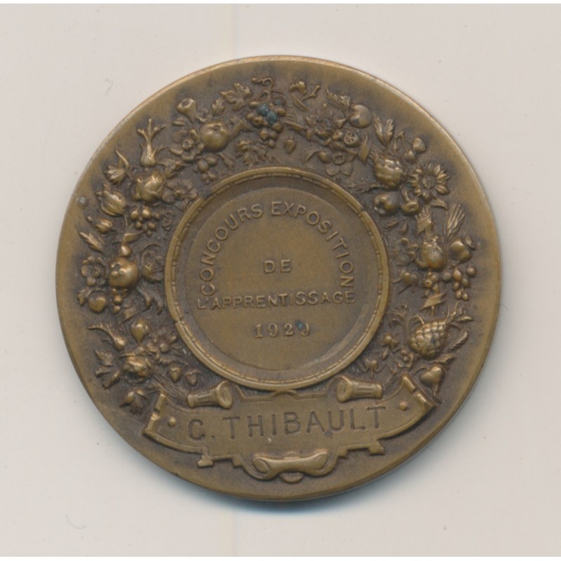 Médaille - Concours exposition de l'apprentissage - 1929 - gallia - bronze - 37mm - TTB+