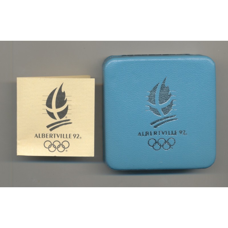 100 Francs - JO Albertville 1992 - Ski acrobatique 1990 - avec écrin et certificat - argent BE - FDC