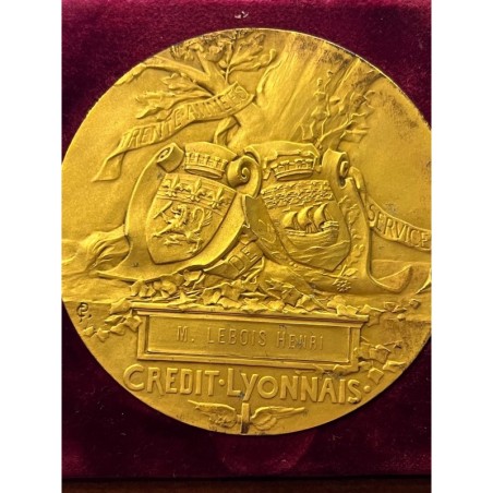 Médaille - Henri Germain - Fondateur du Crédit Lyonnais - 1910 - Bronze - Pillet - avec écrin