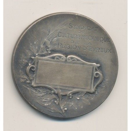 Médaille - Syndicat de culture mécanique - Évreux - bronze argenté - 40mm - TTB