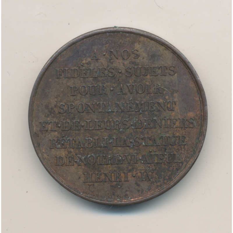 Médaille - Henri IV et Louis XVIII - bronze - 33mm - SUP+