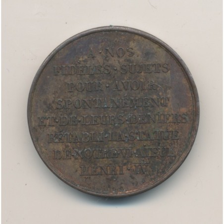 Médaille - Henri IV et Louis XVIII - bronze - 33mm - SUP+
