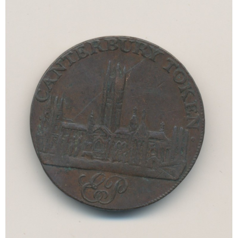 Angleterre - Token - 1/2 Penny 1795 Canterbury - cuivre - TB+