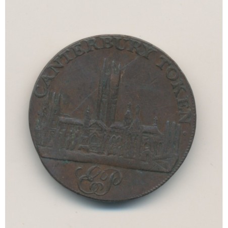 Angleterre - Token - 1/2 Penny 1795 Canterbury - cuivre - TB+