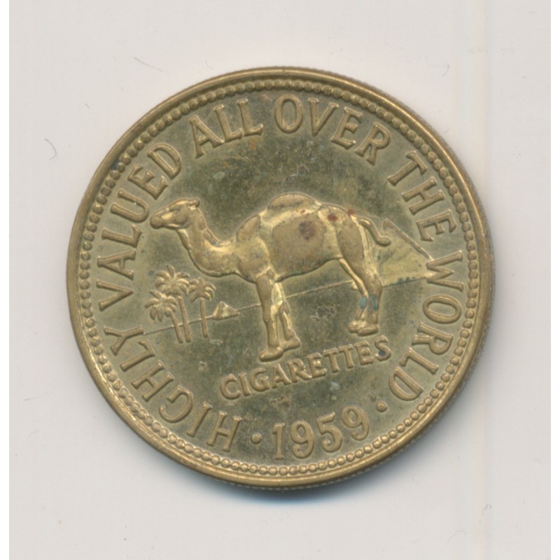 Jeton Publicitaire - Cigarettes Camel - 1959 - 20 Camel - laiton - 29mm - TTB+