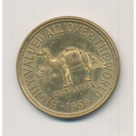 Jeton Publicitaire - Cigarettes Camel - 1959 - 20 Camel - laiton - 29mm - TTB+