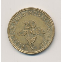Jeton Publicitaire - Cigarettes Camel - 1959 - 20 Camel - laiton - 29mm - TTB+ 2
