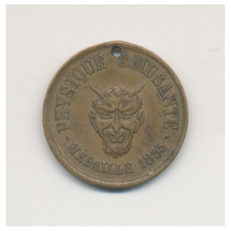 Jeton - Physique amusante - diable - 1855 - laiton - 22mm - TTB