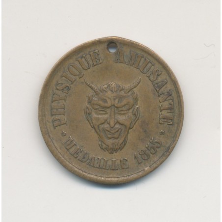 Jeton - Physique amusante - diable - 1855 - laiton - 22mm - TTB