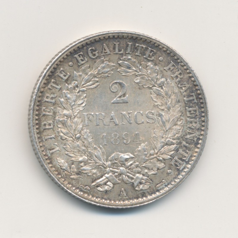 Cérès - 2 Francs - 1894 A Paris - avec légende - TB/TB+