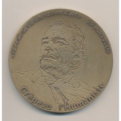 Médaille - Crépeau l'humaniste - sculpture - La Rochelle - bronze 80mm - SPL 2