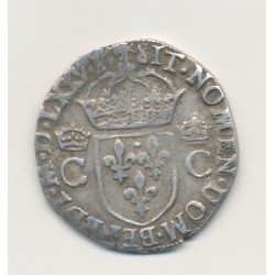 Henri III ( au nom Charles IX ) - Teston buste barbu - 1575 M Toulouse - argent - TB+ 2
