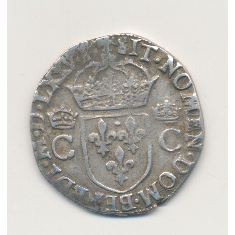 Henri III ( au nom Charles IX ) - Teston buste barbu - 1575 M Toulouse - argent - TB+
