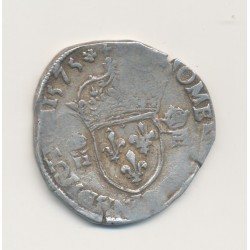 Henri III - Teston col fraisé - 1575 T Nantes - argent - B+/TB 2