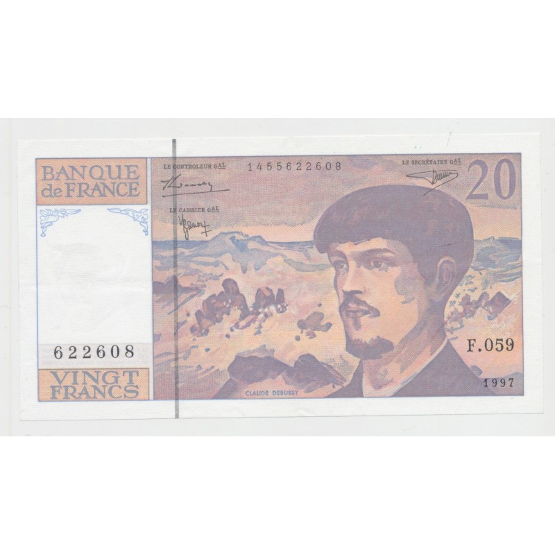 20 Francs Debussy - 1997 - F.059 - TTB+