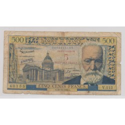 5NF sur 500Francs Victor Hugo - 30.10.1958 - B/TB