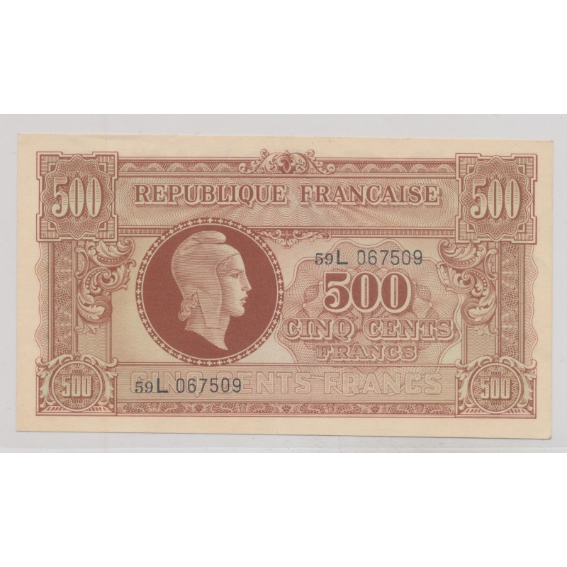 500 Francs Marianne - 1945 - Série L - TTB+