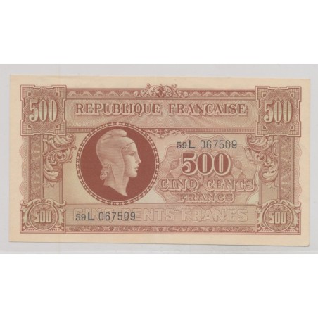 500 Francs Marianne - 1945 - Série L - TTB+