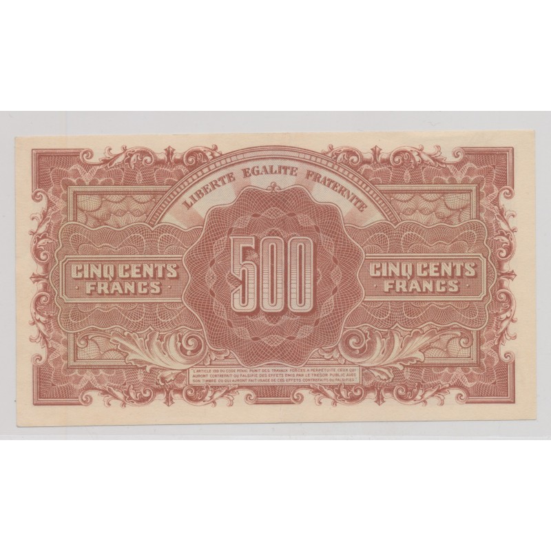 500 Francs Marianne - 1945 - Série L - TTB+