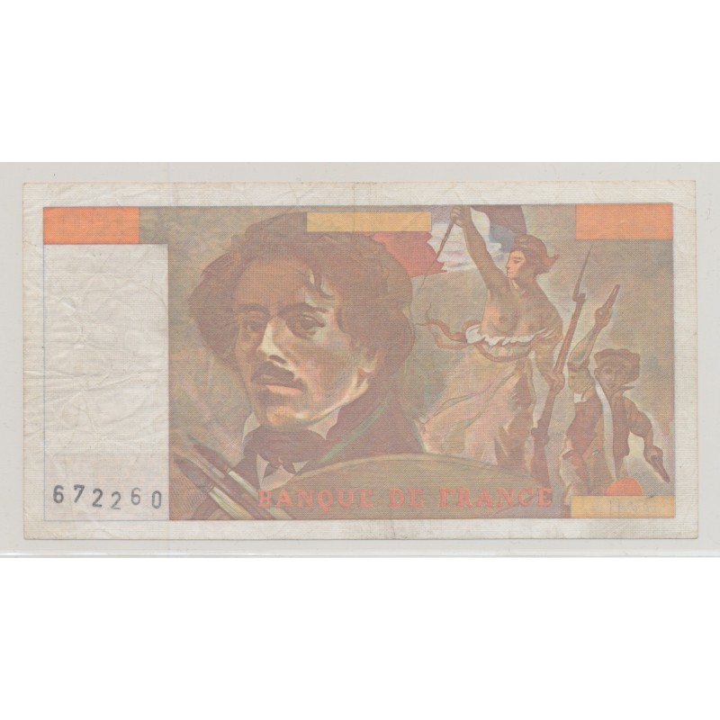 100 Francs Delacroix - sans impression noire - Numéro de série inscrit par un tampon