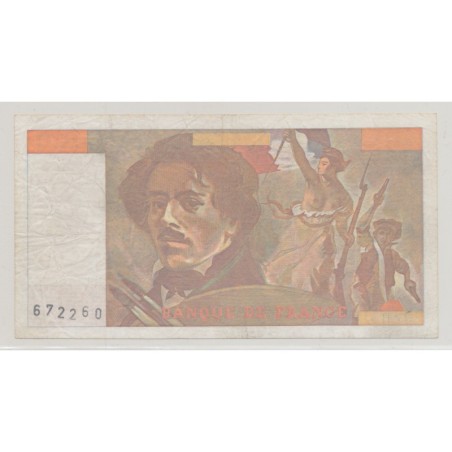 100 Francs Delacroix - sans impression noire - Numéro de série inscrit par un tampon