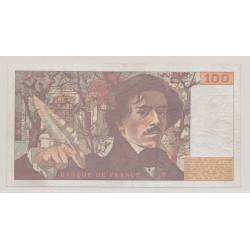 100 Francs Delacroix - sans impression noire - Numéro de série inscrit par un tampon 2