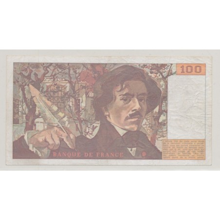 100 Francs Delacroix - sans impression noire - Numéro de série inscrit par un tampon