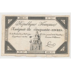 Assignat - 50 Livres 1792 - serie 271 - TB