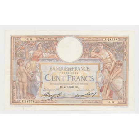 100 Francs Luc Olivier Merson - 6.06.1935 - Z.48558 - TTB+