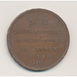 Module 5 francs - Louis philippe - Visite la monnaie de Rouen 1831 - bronze - TTB+ 2