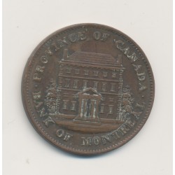 Canada - 1/2 Penny 1844 - Banque de montreal - bronze - TTB