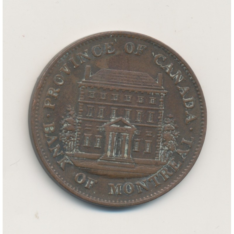 Canada - 1/2 Penny 1844 - Banque de montreal - bronze - TTB