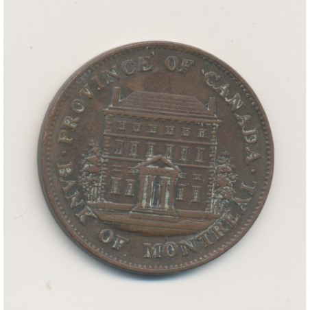 Canada - 1/2 Penny 1844 - Banque de montreal - bronze - TTB
