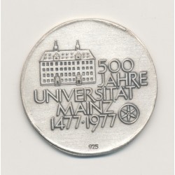 Médaille - 500 ans université - 1477-1977 - Allemagne - argent 10g - 31.5mm - SUP+ 2