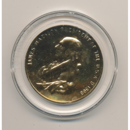 Médaille - James Madison - Président des États-Unis - bronze doré - 33,5mm - FDC