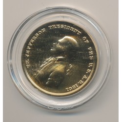 Médaille - Thomas Jefferson - Président des États-Unis - bronze doré - 33,5mm - FDC
