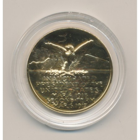 Médaille - Woodrow wilson - Président des États-Unis - bronze doré - 33,5mm - FDC