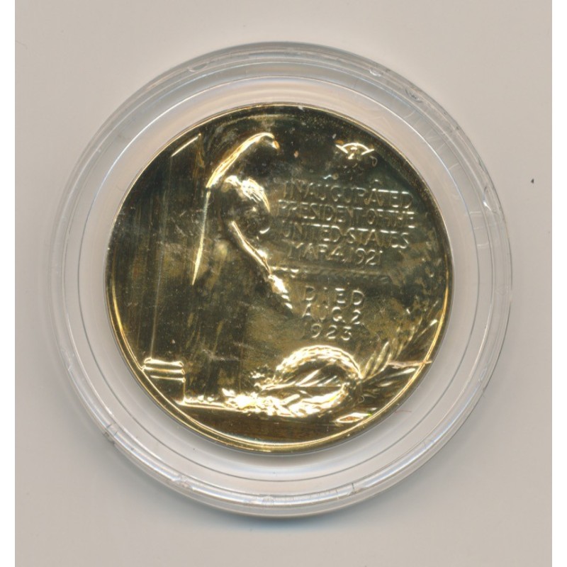 Médaille - Warren harding - Président des États-Unis - bronze doré - 33,5mm - FDC