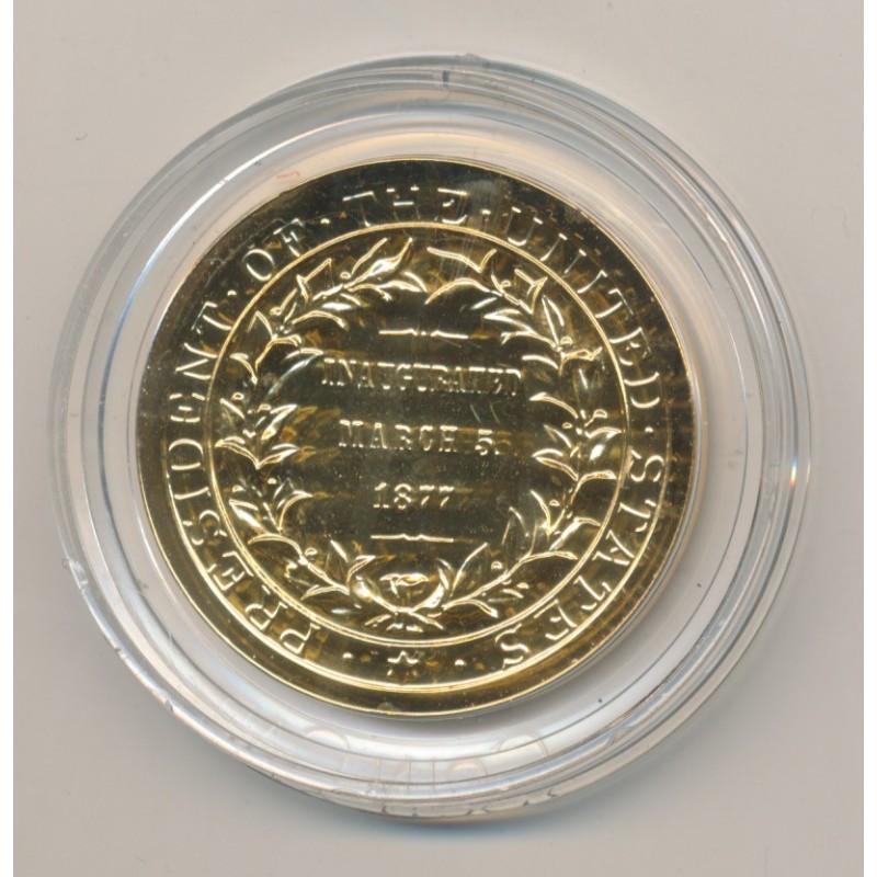 Médaille - Rutherford  B Hayes - Président des États-Unis - bronze doré - 33,5mm - FDC