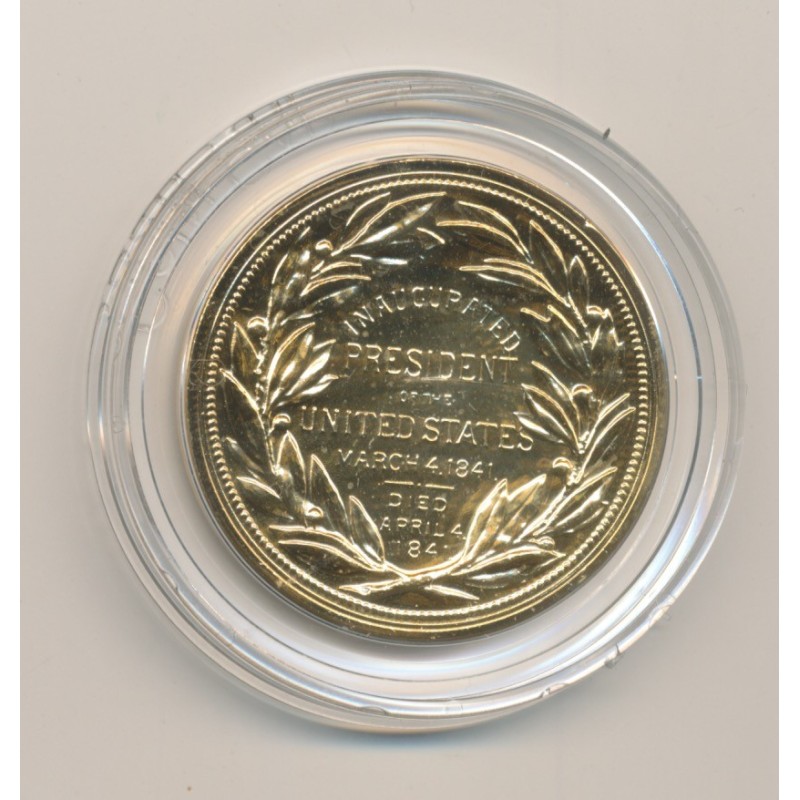 Médaille - William  Harrisson - Président des États-Unis - bronze doré - 33,5mm - FDC