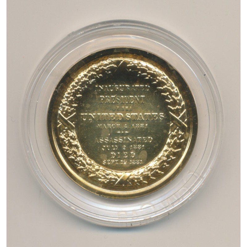 Médaille - James K Garfield - Président des États-Unis - bronze doré - 33,5mm - FDC