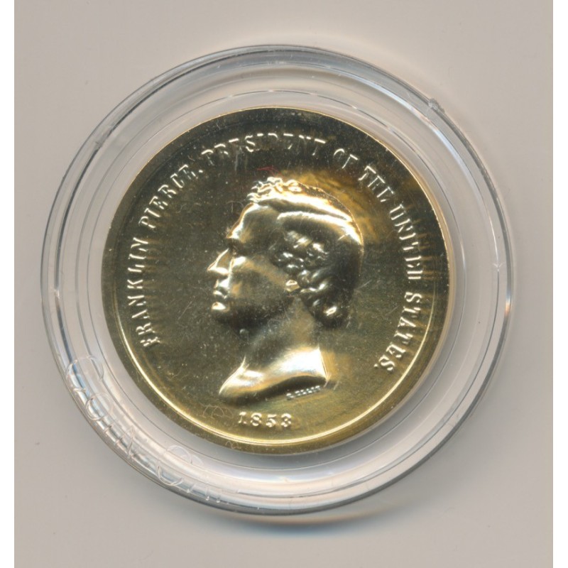 Médaille - Franklin Pierce - Président des États-Unis - bronze doré - 33,5mm - FDC