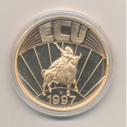 Ecu 1997 - Belgique - cuivre doré - 40mm - FDC 2