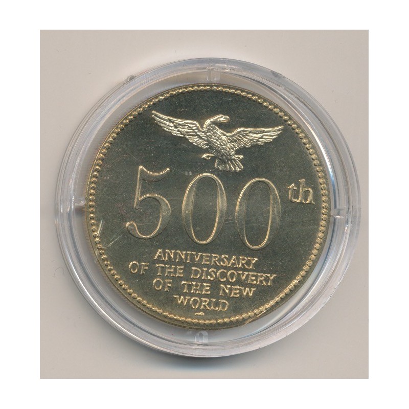 Médaille - America 1492-1992 - 500e anniversaire découverte du nouveau monde - bronze
